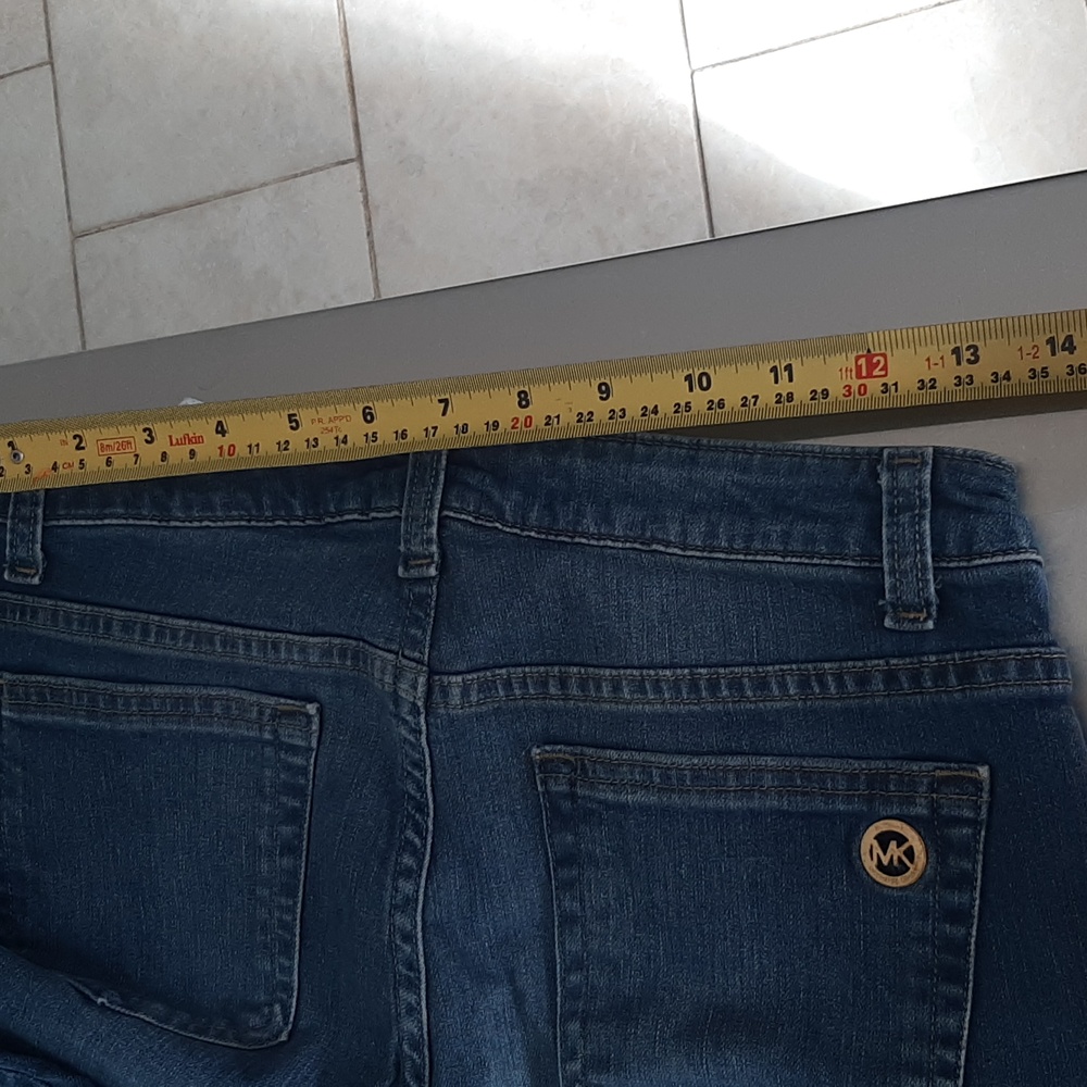 MICHAEL KORS Blue Ankle Cropped Jeans with Frayed Hem SZ 2 - Picture 6 of 6